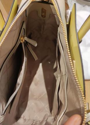 Сумка michael kors mercer medium tri-color pebbled leather belted satchel8 фото