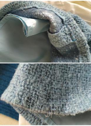 Нежная голубая шерстяная юбка трапеция букле topshop в стиле chanel7 фото