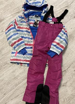 Зимний лыжный термокостюм для девочки 122/128