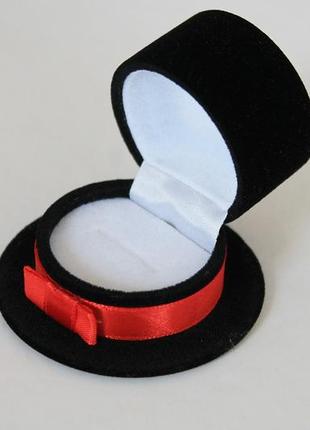 Коробочка для украшений шляпа черная2 фото