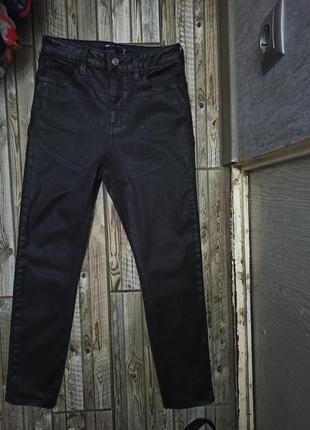 Плотные джинсы скини под настоящую кожу размер 28