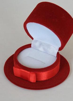 Коробочка для украшений шляпа красная2 фото
