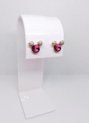 Роскошные серьги  xuping с кристаллами swarovski и фианитами 💎 микки маус mickey mouse6 фото