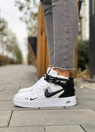 Жіночі кросівки nike air force білі зима хутро знижка sale | женские кроссовки скидка мех