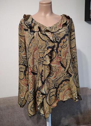 Роскошная блузка с воланом большой размер. франция.1 фото