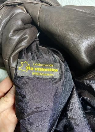 Утеплённое кожаное пальто от valentino натуральная кожа6 фото