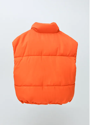 Zara жилет, куртка, oversize, яркий, мандарин, теплый6 фото