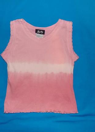 Хлопковая розовая майка на 5-6 лет