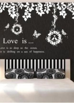 Наклейка на стіну «love is a deep»