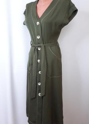 Платье халат хаки на пуговицах спереди (размер 36-38)1 фото