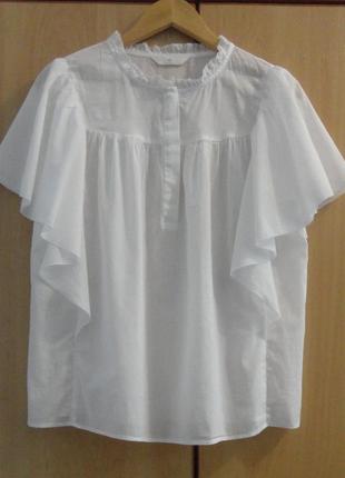 Супер брендовая белая блуза блузка хлопок2 фото