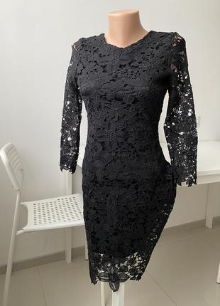 Платье женское вечернее нарядное размер с s reserved чёрное чорна жіноча сукня вечірня5 фото