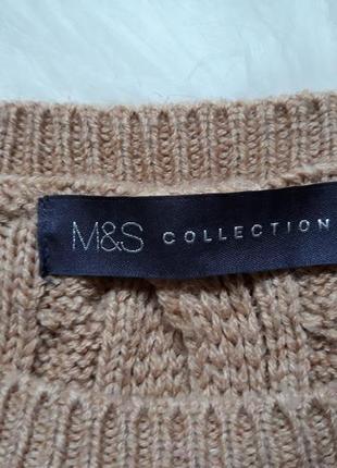 2 речі за ціною 1. ажурний в'язаний вкорочений светр кроп кольору кемел, спинка на ґудзиках m&s5 фото