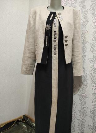 Arido vintage шикарний костюм плаття жакет льон.
