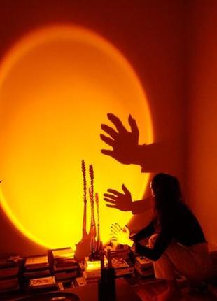 Проекційний світильник led для селфи sunset lamp(23 см)2 фото