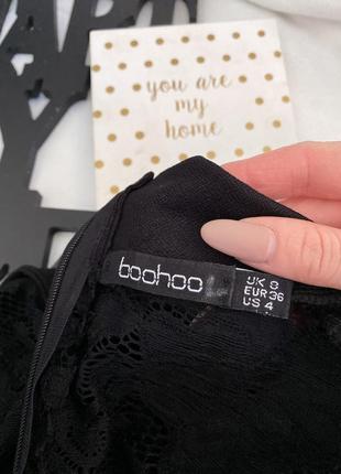 Чёрное платье по фигуре с чокером м кружевом от boohoo10 фото