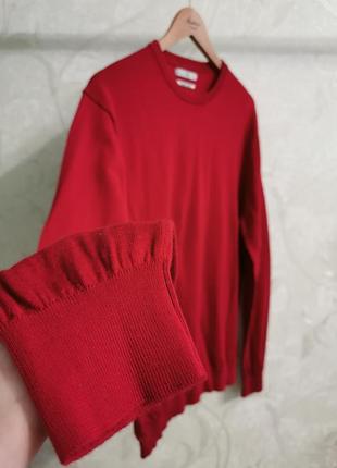 Вовняний светр mango man extrafine merino чоловічий колір карміновий червоний легкий6 фото