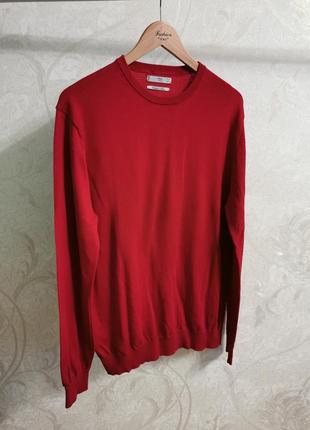 Вовняний светр mango man extrafine merino чоловічий колір карміновий червоний легкий4 фото