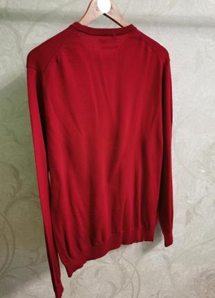 Вовняний светр mango man extrafine merino чоловічий колір карміновий червоний легкий7 фото