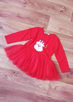 Платье на новый год фотосессию девочке санта рост 98 104