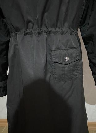 Женское черное пальто плащ с капюшоном демисезонное на подкладке  red herring  коттон  нейлон2 фото