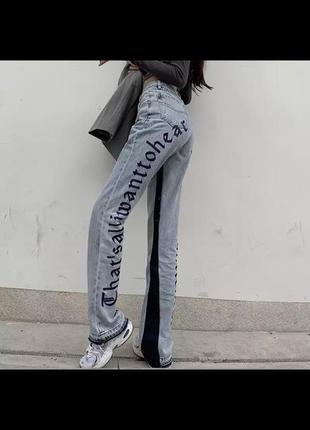 Джинсы джинси з надписами3 фото
