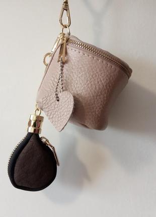 Кожаная мини сумочка аксессуар pulicati италия натуральная кожа пудровая2 фото