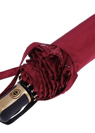 Бордовый зонтик с рюшами три слона ( полный автомат ) арт. l3818-16