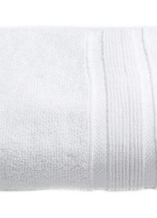 Махровое полотенце 50х90 белое с полоской 500 г/м2 турция