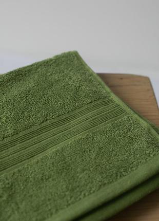 Махровое полотенце для рук и лица 70×140 см зеленый индия3 фото