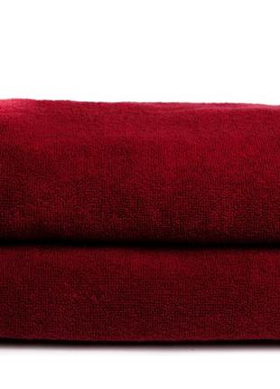Комплект махровых полотенец 50х90 70х140 burgundy узбекистан