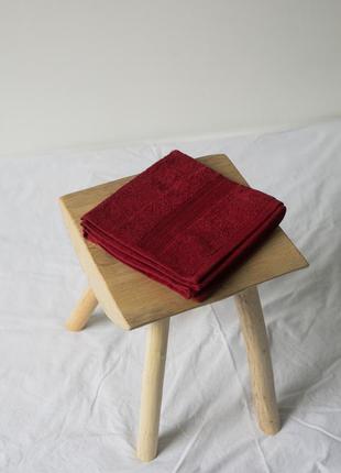Махровое полотенце для рук и лица 50х90 см бордо индия2 фото
