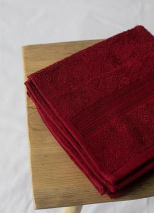 Махровое полотенце для рук и лица 50х90 см бордо индия1 фото