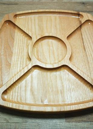 Менажница деревянная 2 размера, тарелка деревянная, блюдо, поднос