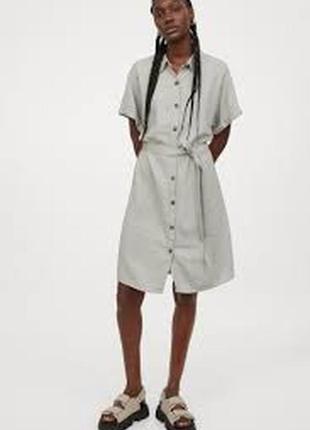 Сукня-сорочка з сумішеві льону, льон/віскоза, ххл, н&м, пог 721 фото