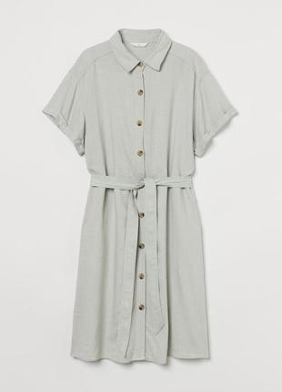 Сукня-сорочка з сумішеві льону, льон/віскоза, ххл, н&м, пог 722 фото