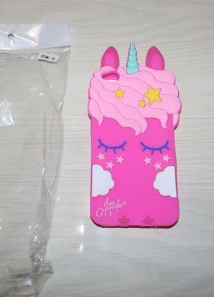 Об'ємний 3d силіконовий чохол my little pony для xiaomi redmi go рожевий єдиноріг