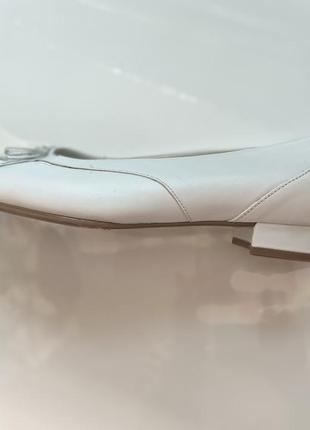 Кожаные балетки белые туфли лоферы кожуни6 фото