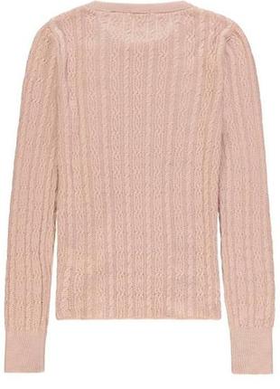 Легка пудра кофта светр, джемпер пуловер з рюшами2 фото
