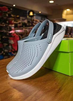Крокс лайтрайд клог сіро-голубі m6w8 crocs literide clog blue/grey