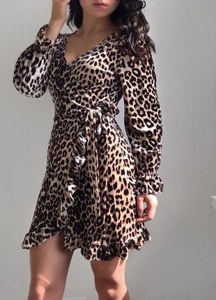 ⛔ платье  леопард велюр