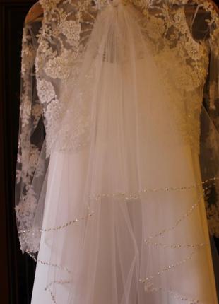 Оригинальное свадебное платье, фата свадебный костюм4 фото