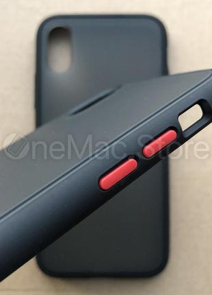 Чехол frame для iphone xs (черный с красными кнопками)3 фото