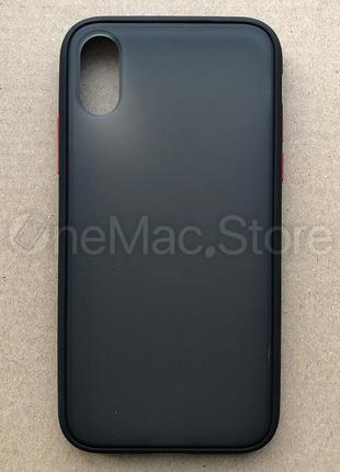 Чехол frame для iphone xs (черный с красными кнопками)2 фото