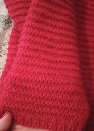 Вязаный свитер под горло с объемными рукавами3 фото