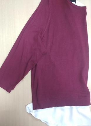 Кофта, свитер, женский, вязаный, бордовый, большого размера, 50-52, yessica (c&a), 109304 фото