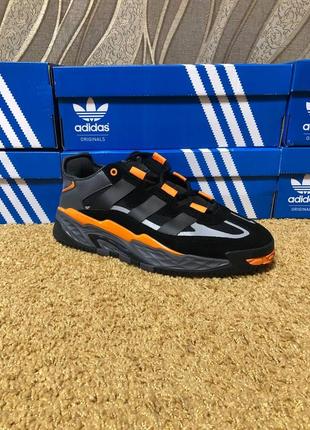 Adidas niteball 41-45 мужские кроссовки black\orange рефлектив адидас