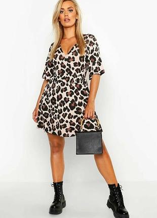 Boohoo платье  леопардовый принт очень женственное и красивое точно такое как на модели