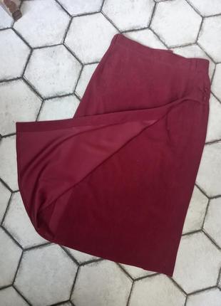 Бордовая длинная юбка на запах2 фото