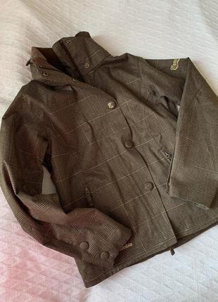 Оригінальна гірськолижна куртка коламбія коричнева з люрексом